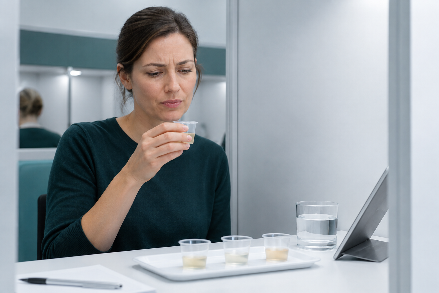 Panelist identifying an off-flavour