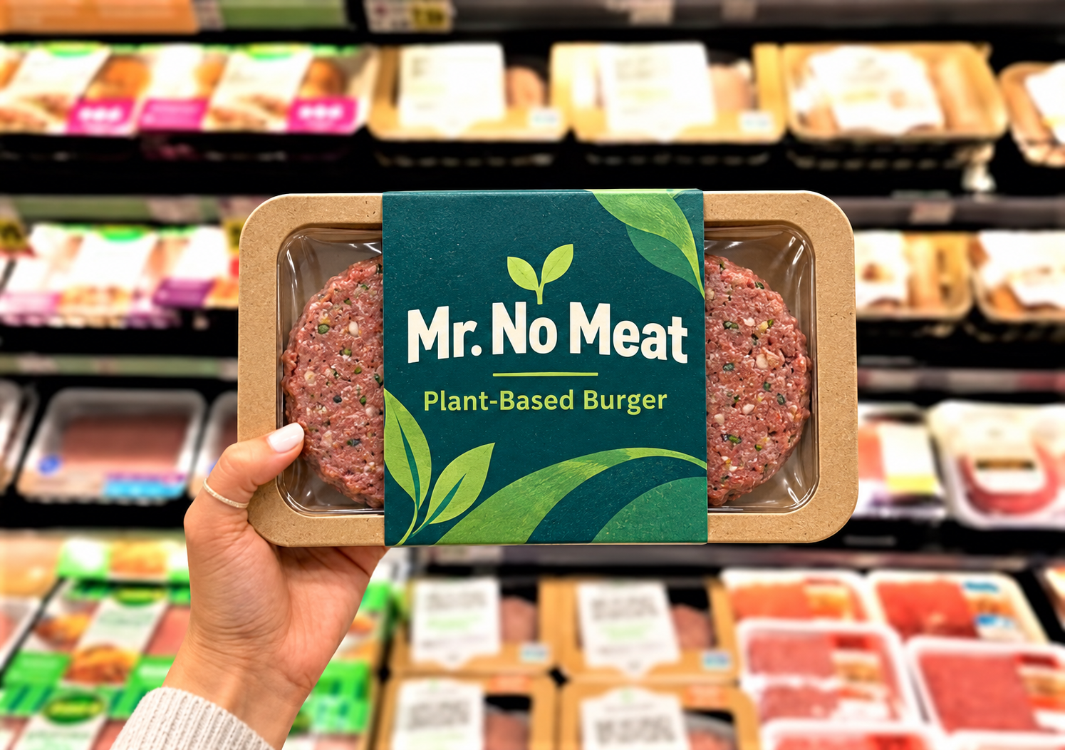 Mr. No Meat plant-based burger concept